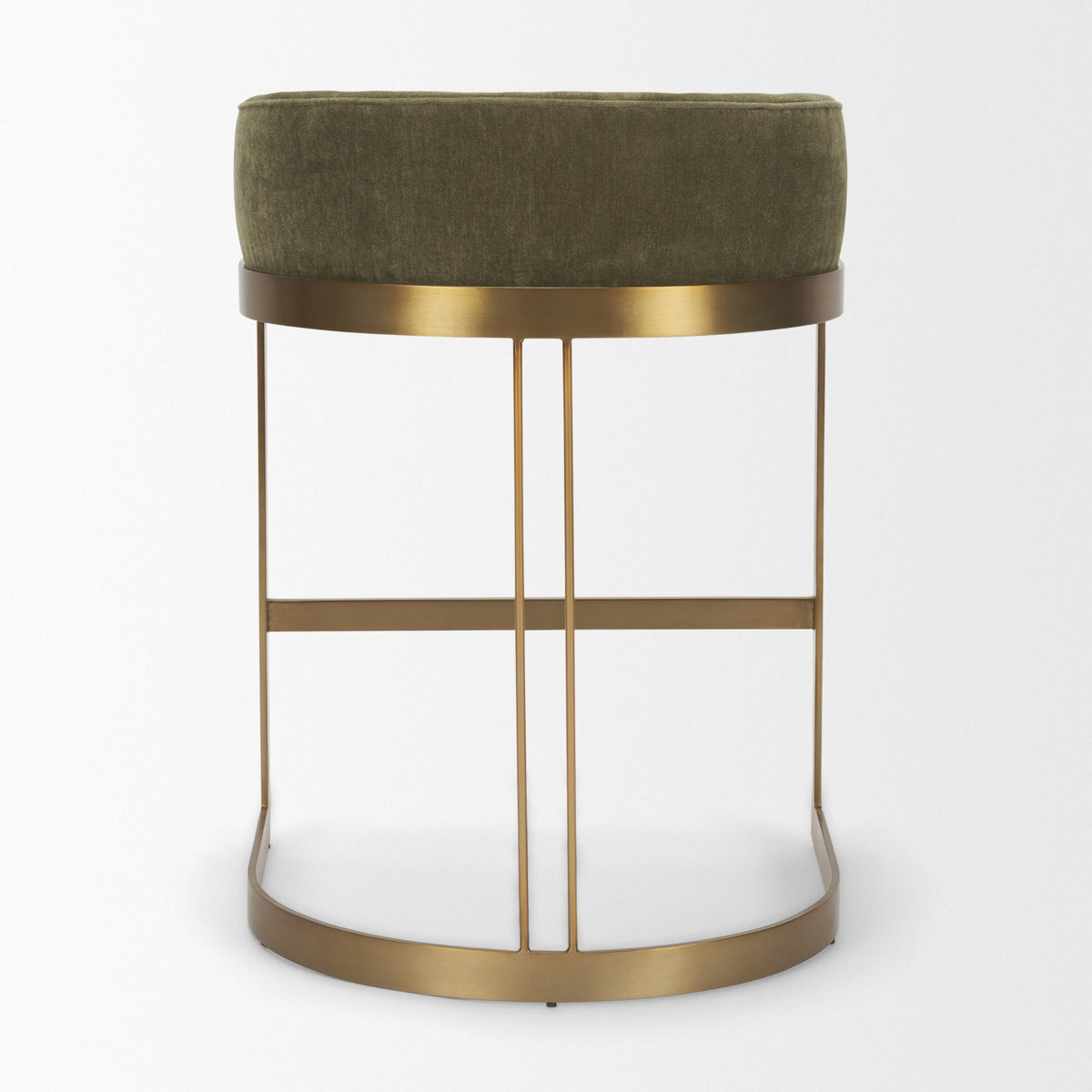 Hollyfield Olive/Gold Fabric Seat Metal Base Counter Stool - Ornate Home