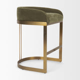Hollyfield Olive/Gold Fabric Seat Metal Base Counter Stool - Ornate Home