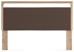 Hollymount Tan/Brown King Upholstered Panel Headboard - Ornate Home