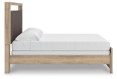 Hollymount Tan King Upholstered Panel Bed - Ornate Home