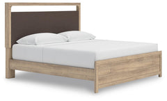 Hollymount Tan King Upholstered Platform Bed - Ornate Home