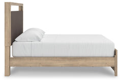 Hollymount Tan King Upholstered Platform Bed - Ornate Home