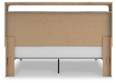 Hollymount Tan King Upholstered Platform Bed - Ornate Home