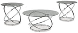 Hollynyx Chrome & Glass Coffee Table Set (3pc) (Online Special Price) - Ornate Home