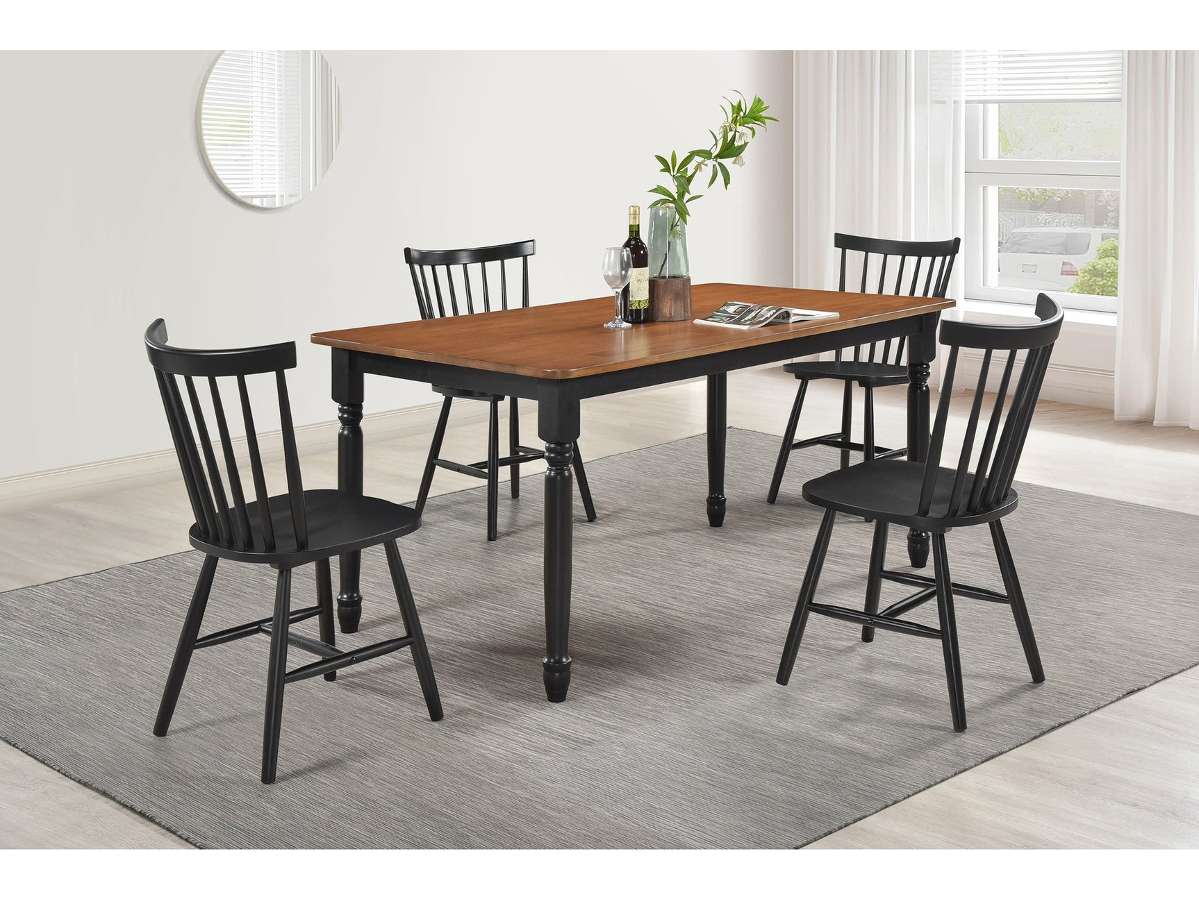 Hollyoak Black 5-piece Dining Room Set - Ornate Home
