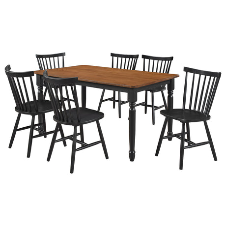 Hollyoak Black 7-piece Dining Room Set - Ornate Home