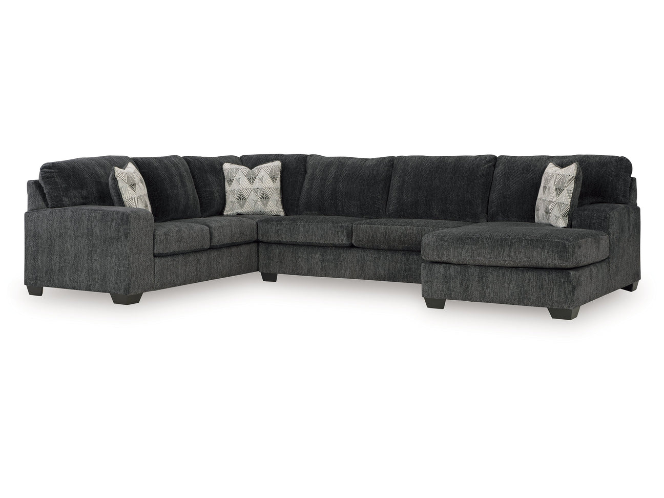 Hollyview Shadow 3-Piece Sectional with Chaise - Ornate Home