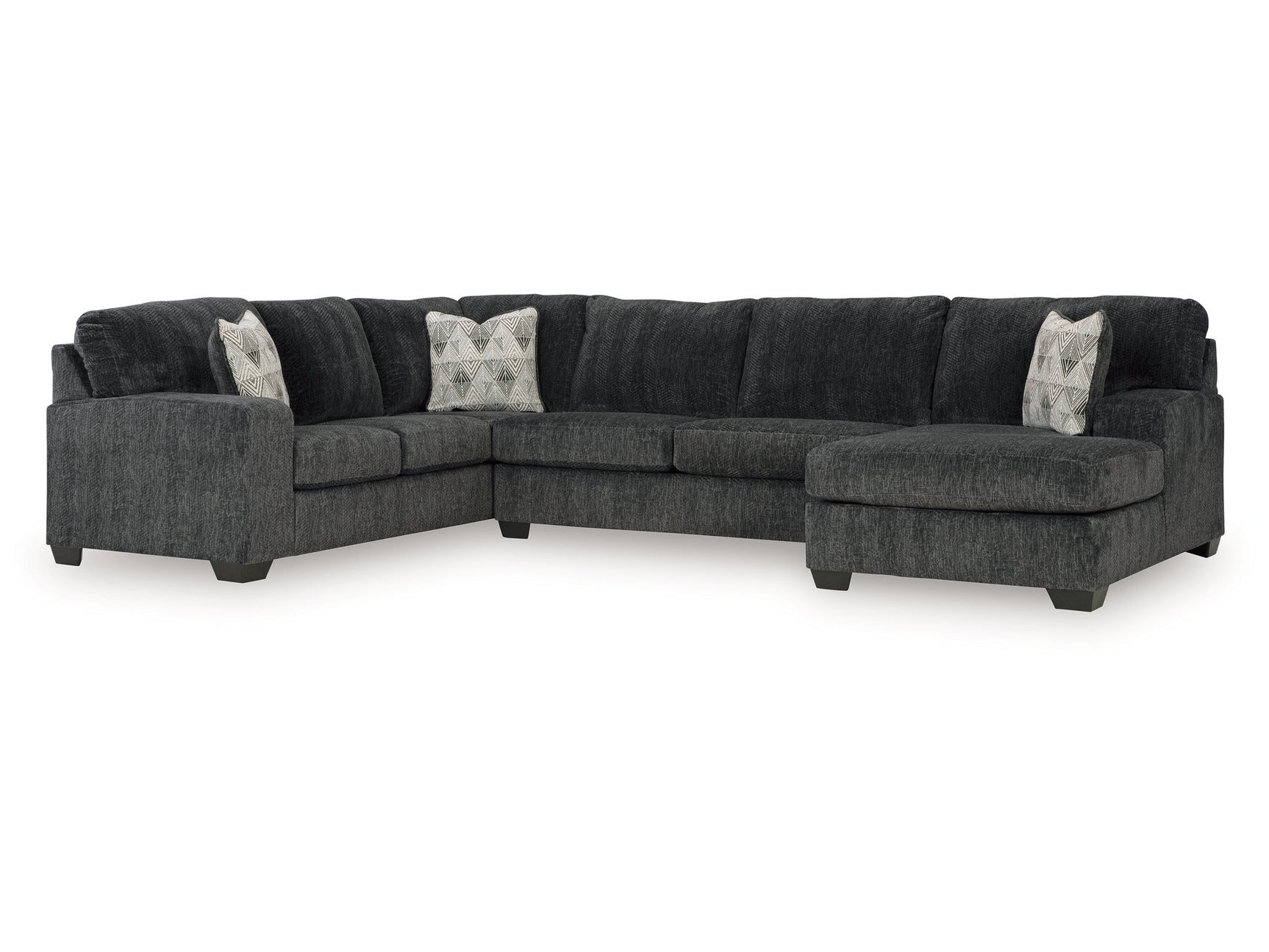 Hollyview Shadow 3-Piece Sectional with Chaise - Ornate Home