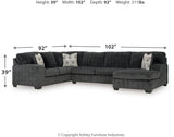 Hollyview Shadow 3-Piece Sectional with Chaise - Ornate Home