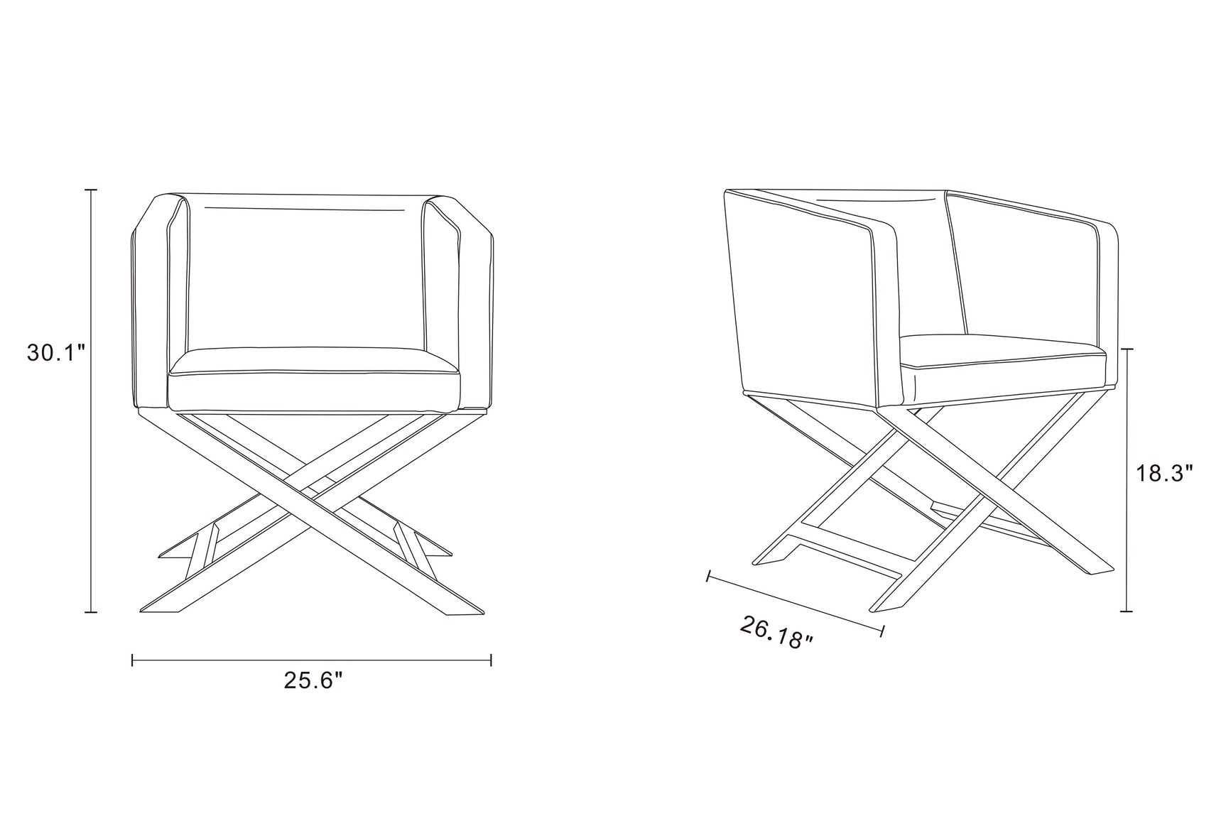 Hollywood Lounge Accent Chair in Black and Polished Chrome - Ornate Home