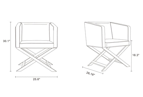 Hollywood Lounge Accent Chair in Black and Polished Chrome - Ornate Home