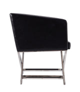 Hollywood Lounge Accent Chair in Black and Polished Chrome - Ornate Home