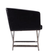 Hollywood Lounge Accent Chair in Black and Polished Chrome (set of 2) - Ornate Home