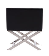 Hollywood Lounge Accent Chair in Black and Polished Chrome (set of 2) - Ornate Home