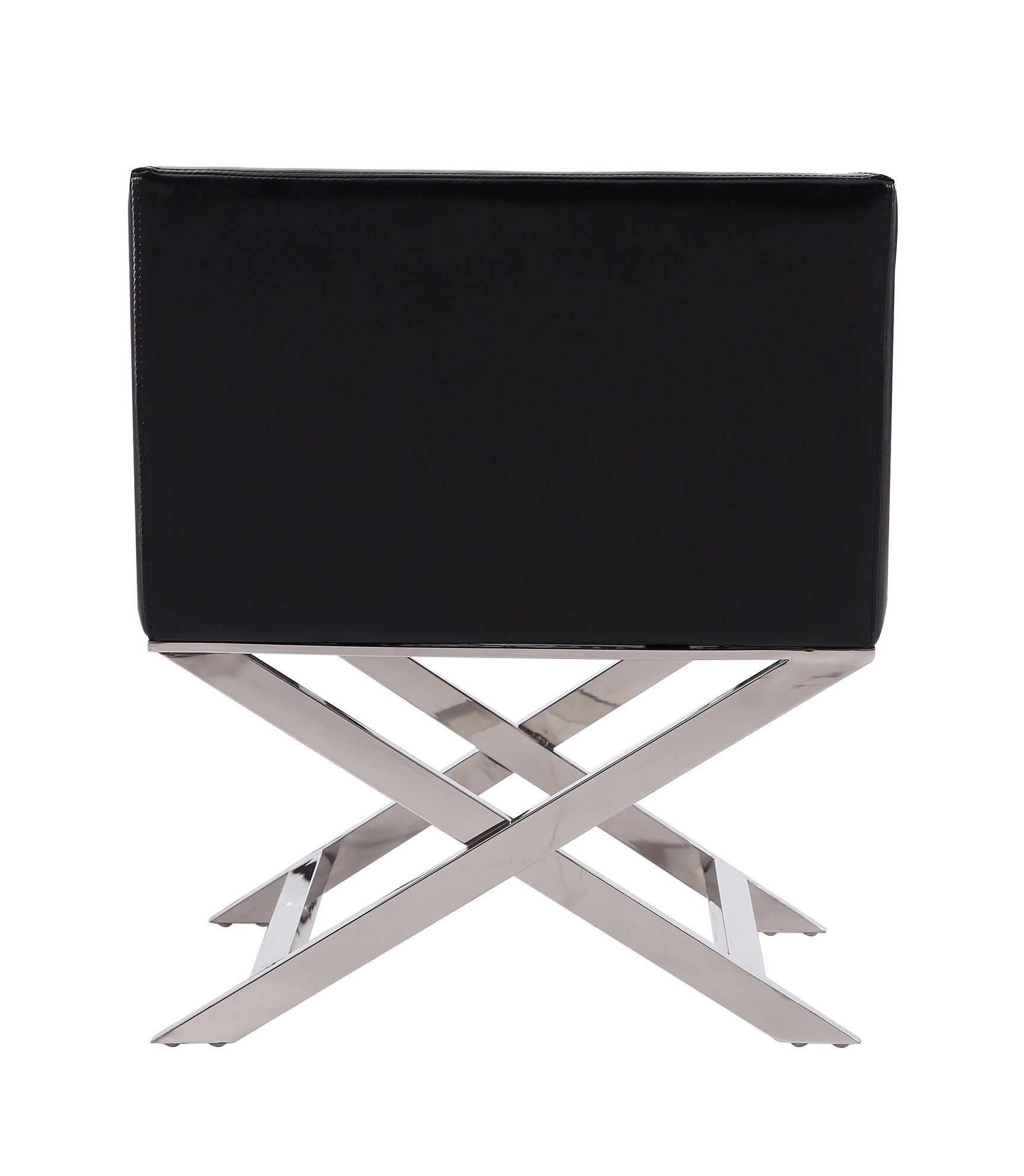 Hollywood Lounge Accent Chair in Black and Polished Chrome (set of 2) - Ornate Home
