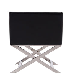 Hollywood Lounge Accent Chair in Black and Polished Chrome (set of 2) - Ornate Home