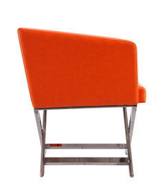 Hollywood Lounge Accent Chair in Orange and Polished Chrome - Ornate Home