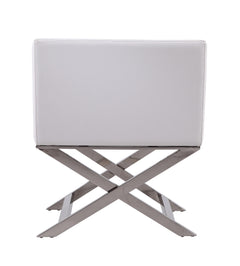 Hollywood Lounge Accent Chair in White and Polished Chrome (set of 2) - Ornate Home