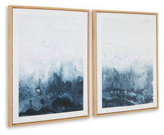 Holport Blue/White Wall Art (Set of 2) - Ornate Home