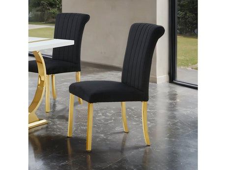 Holstebro Gold/Black Black Side Chair (Set of 2) - Ornate Home