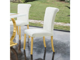Holstebro Gold/White White Side Chair (Set of 2) - Ornate Home