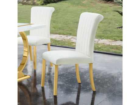 Holstebro Gold/White White Side Chair (Set of 2) - Ornate Home