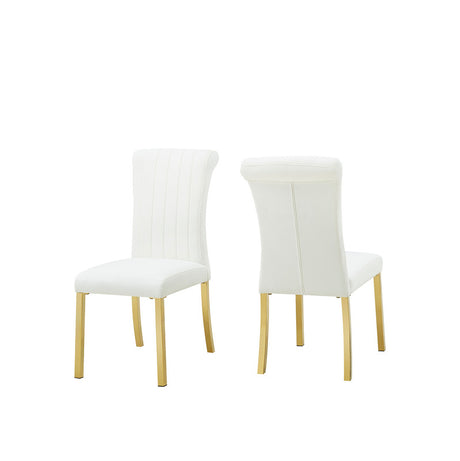 Holstebro Gold/White White Side Chair (Set of 2) - Ornate Home