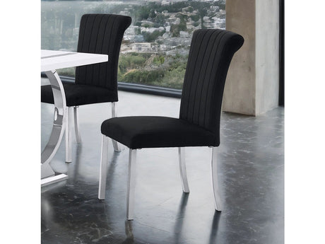 Holstebro Silver/Black Black Side Chair (Set of 2) - Ornate Home