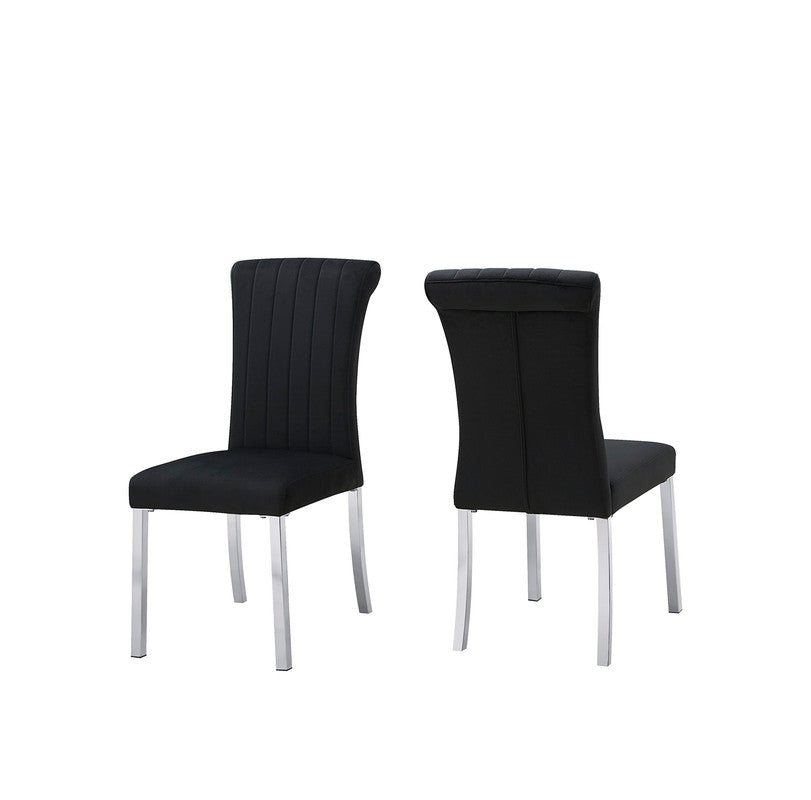 Holstebro Silver/Black Black Side Chair (Set of 2) - Ornate Home