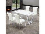 Holstebro Silver/White 5 Pc. Dining Table Set - Ornate Home