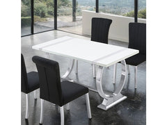 Holstebro Silver/White 60" Dining Table - Ornate Home