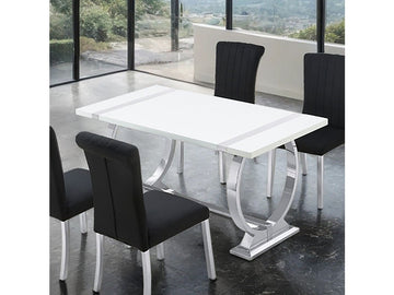 Holstebro Silver/White 60" Dining Table - Ornate Home