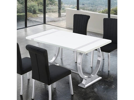 Holstebro Silver/White 60" Dining Table - Ornate Home