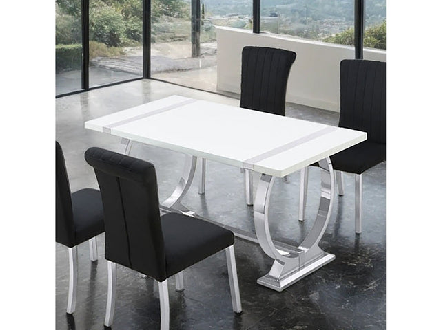 Holstebro Silver/White 60" Dining Table - Ornate Home