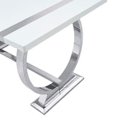 Holstebro Silver/White 60" Dining Table - Ornate Home