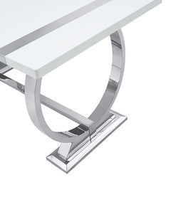 Holstebro Silver/White 60" Dining Table - Ornate Home