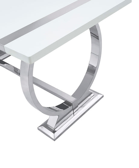 Holstebro Silver/White 60" Dining Table - Ornate Home