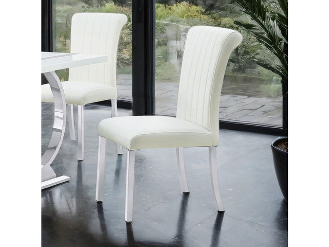 Holstebro Silver/White White Side Chair (Set of 2) - Ornate Home
