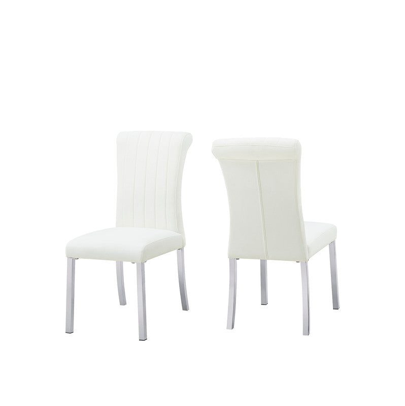 Holstebro Silver/White White Side Chair (Set of 2) - Ornate Home