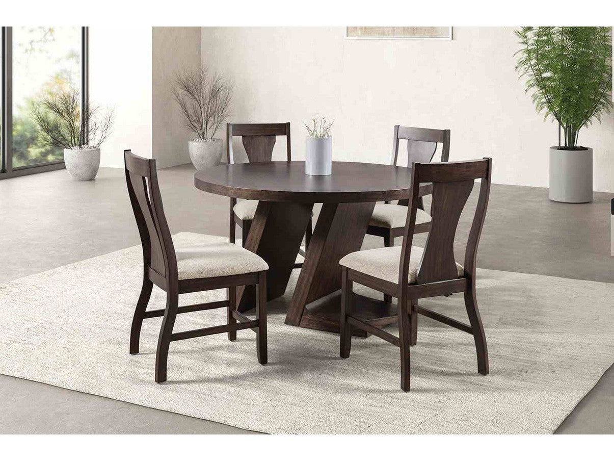 Holsworthy Espresso 5 Pc. Round Dining Set - Ornate Home