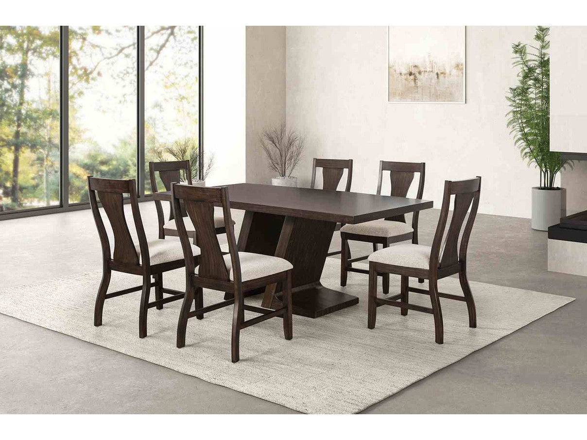 Holsworthy Espresso 7 Pc. Dining Table Set - Ornate Home