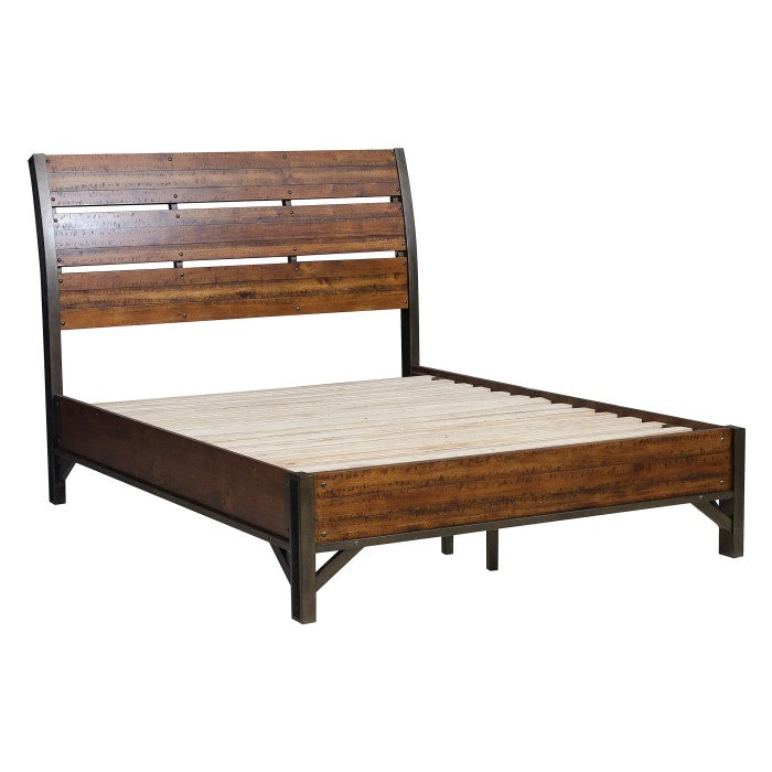 Holverson Brown/Gunmetal Eastern King Platform Bed - Ornate Home