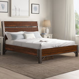 Holverson Brown/Gunmetal Queen Platform Bed - Ornate Home