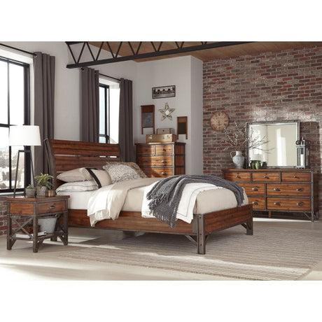 Holverson Brown/Gunmetal Queen Platform Bed - Ornate Home