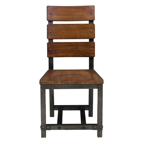 Holverson Rustic Brown/Gunmetal 5-piece Dinig Table Set - Ornate Home