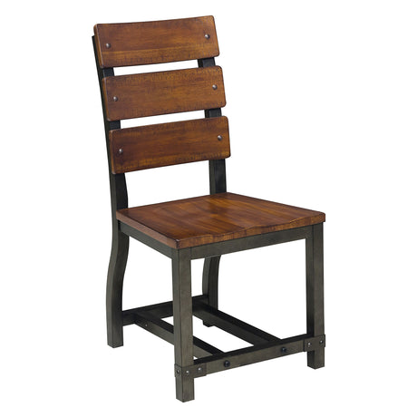 Holverson Rustic Brown/Gunmetal 5-piece Dinig Table Set - Ornate Home