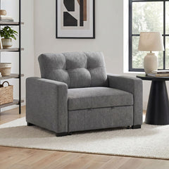 Homer Clementine Grey Klicklak Chair with Pull Out Bed - Ornate Home