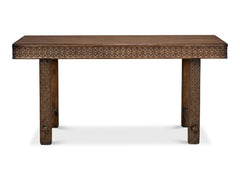 Honeycomb & Cross Brown Console Table - Ornate Home