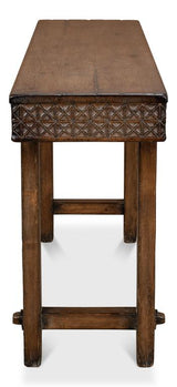 Honeycomb & Cross Brown Console Table - Ornate Home