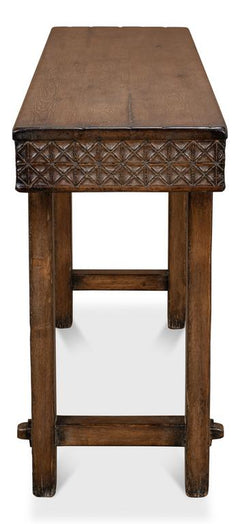 Honeycomb & Cross Brown Console Table - Ornate Home